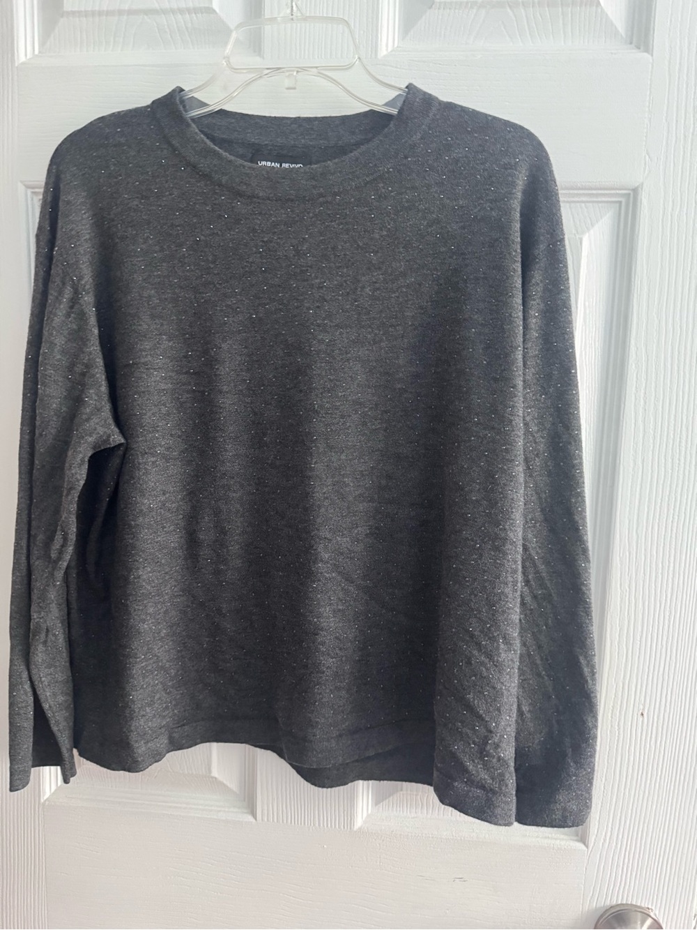 Urban Revivo grey long sleeve with rhinestone